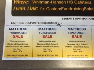 Mattress sales aid WHRHS music